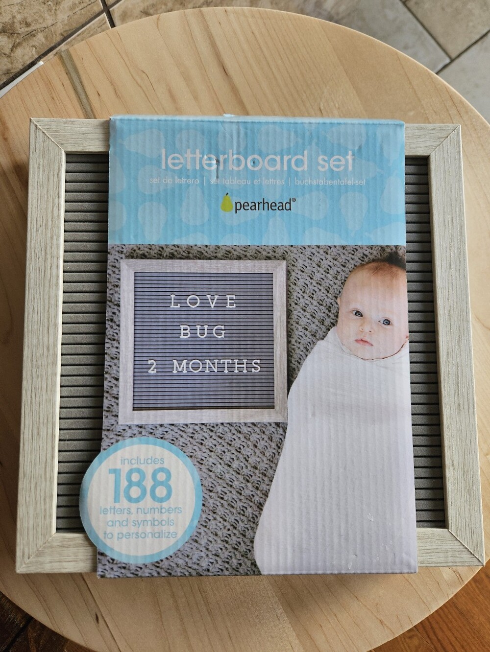 Pearhead Gray Letterboard Set with White Letters